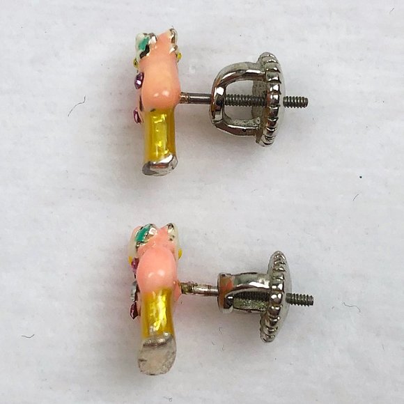 $5 CLEARANCE! Floral Cupcake Rhinestone Enamel Earrings 🧁 - Picture 5 of 13